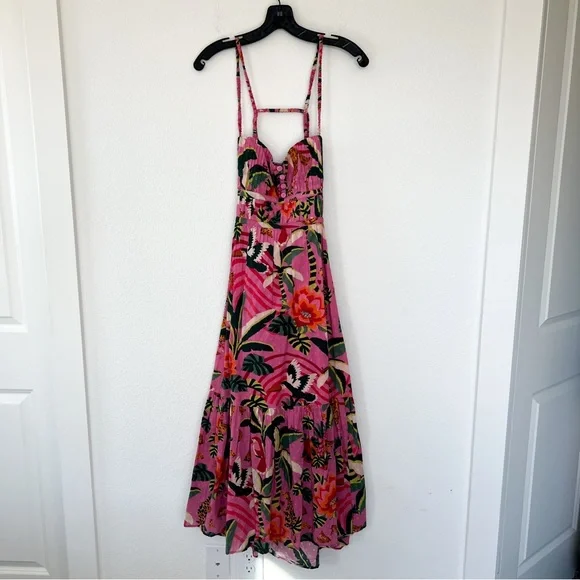 FARM Rio Pink Floral Midi Dress - Picture 6 of 10